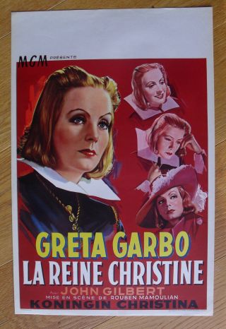 Queen Christina Greta Garbo Belgian Movie Poster R50s
