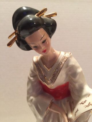 Vintage Florence Ceramics Of Pasadena Ca Porcelain Geisha Figurine 11” Haru