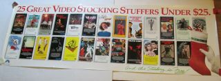 Paramount Home Video 1985 Vhs Stocking Stuffers 64x22in.  Store Banner Poster 80s