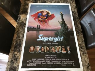 Supergirl Rare One 1 - Sheet Movie Poster Helen Slater Dc Comics 1984 Wow