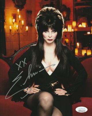 Elvira Autograph 8x10 Photo Mistress Of The Night Signed Jsa