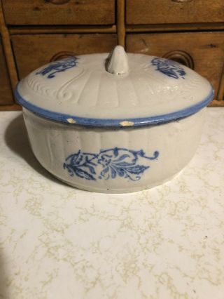 Blue White Wildflower Soap Dish With Lid 2