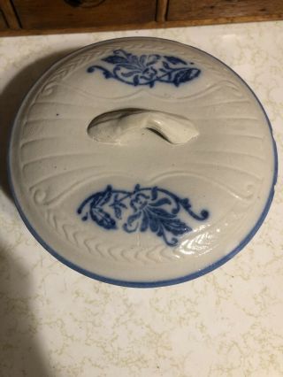 Blue White Wildflower Soap Dish With Lid 7