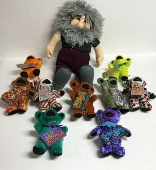 The Jerry Garcia Doll - 18 " - Gund For Liquid Blue With 9 Grateful Dead Bears