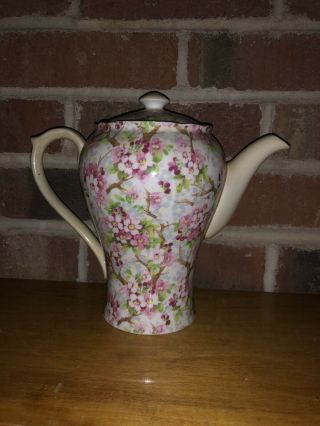 Shelley Vintage Tall Teapot Chintz Maytime Pattern