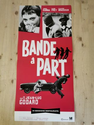 Bande A Part Band Of Outsiders Movie Poster 12x27 " Italian Godard