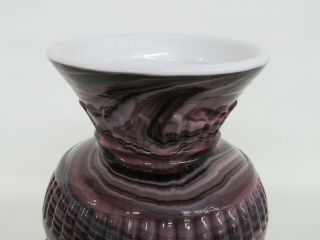Slag Glass Purple and White Urn Vase 798B 2