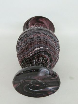 Slag Glass Purple and White Urn Vase 798B 6