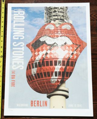Rolling Stones 14 On Fire Tour 2014 Berlin Germany 172/500 Lithograph Poster