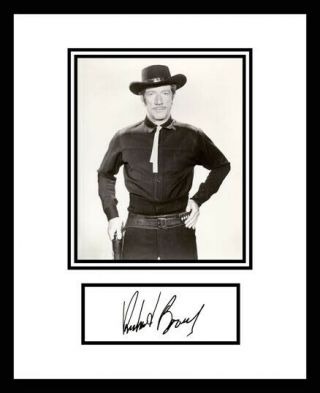 Paladin Have Gun Will Travel Auto Signed Photo Display Framed Richard Boone