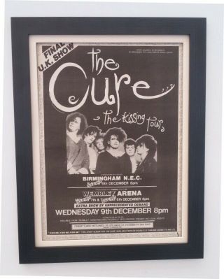The Cure Kissing Tour 1987 Poster Ad Framed Fast World Ship