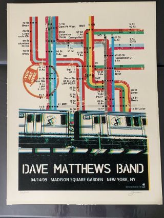 Dave Matthews Band Poster Madison Square Garden York 4/14/09