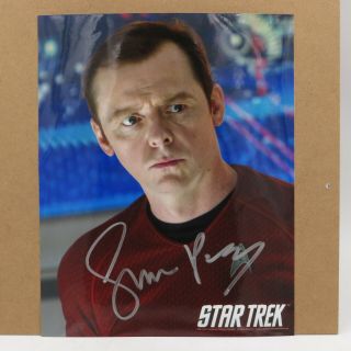Simon Pegg Star Trek Shaun Of The Dead As Scotty Autographed 8x10 Photo W/coa