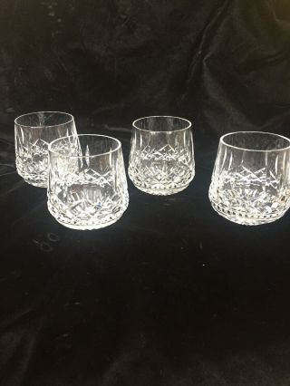 Waterford Crystal Lismore Set Of 4 Roly Poly Old Fashioned Rocks Tumblers 3 3/8 "