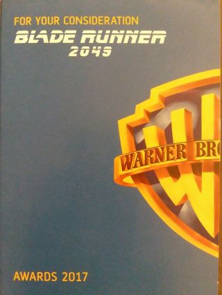 Blade Runner 2049 Fyc Oscar Dvd Screener Warner Bros.  Dvd Shp