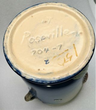 LARGE ROSEVILLE BLUE PINECONE HANDLED VASE - 704 - 7 - 1935 - - NO RESERV 7