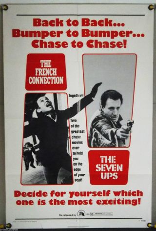 The French Connection The Seven - Ups Ff Orig 1sh Movie Poster Double Bill (1974)