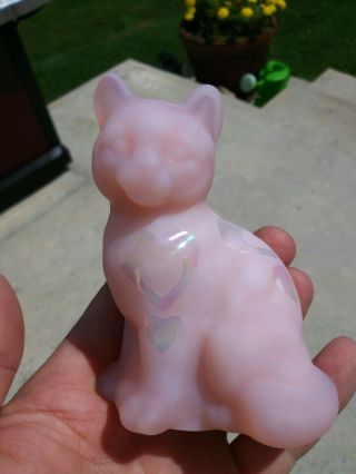 Fenton Art Glass Cat Carnival Valentines With Hearts