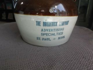 ANTIQUE RED WING BEAN POT THE BRODERICK CO.  ADVERTISING SPECIALITIES ST.  PAUL MN 2