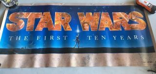 Vtg 1987 Star Wars The First Ten Years 16.  75 " X 35” Poster Signed John Alvin