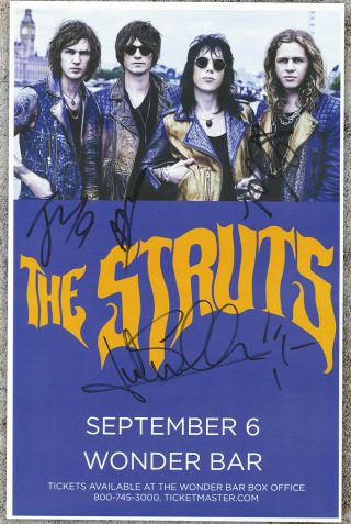 The Struts Autographed Gig Poster Luke Spiller,  Adam Slack,  Jed Elliott,  Gethin