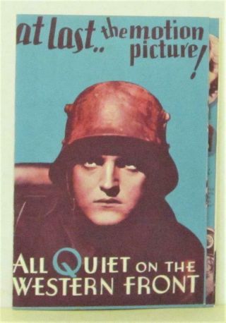 1930 All Quiet On The Western Front Herald Lew Ayres Louis Wolheim Precode