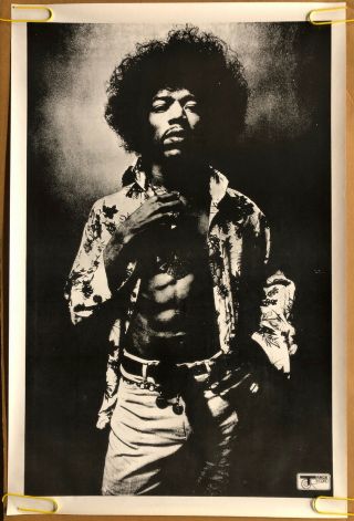 Vintage Poster Jimi Hendrix Track Records Music Memorabilia Headshop