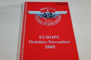Motorhead - Tour Itinerary - European Tour October November 2005