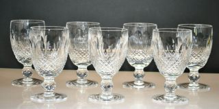 Set Of (7) Vintage Waterford Crystal " Colleen Pattern " Short Stem Claret Wine