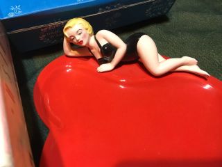 Marilyn Monroe Heart Shaped Dish Pin Up Bathing Beauty Black Swimsuit Clay Art 2