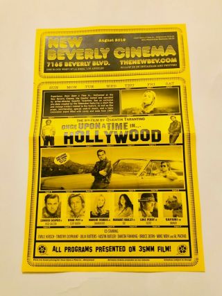 Quentin Tarantino Once Upon A Time In Hollywood Beverly Cinema Flyer Poster