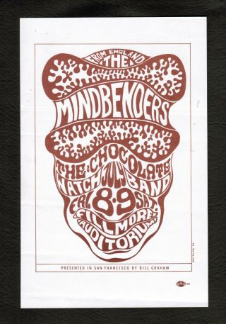 The Mind Benders / The Chocolate Watch Band Handbill By Wes Wilson / July 1966