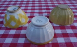 3 Yellow ANTIQUE FRENCH PORCELAINE Cafe AU Lait Breakfast Cereal Bowls Digoin 4
