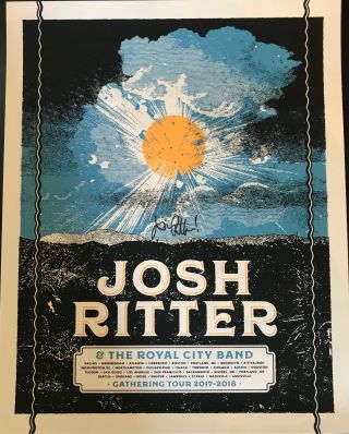 Josh Ritter Tour Poster Signed Autographed 2018 Limited