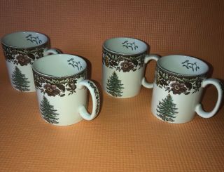 Nwt 4 Spode Christmas Tree Grove Mugs Msrp $46.  50/mug 9oz
