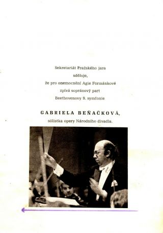 GENNADY ROZHDESTVENSKY Conductor signed Beethoven 9th program,  Prague 1974 2