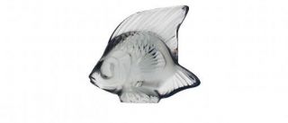 Lalique Crystal  - Fish Figurine : Grey (gris) 3001400