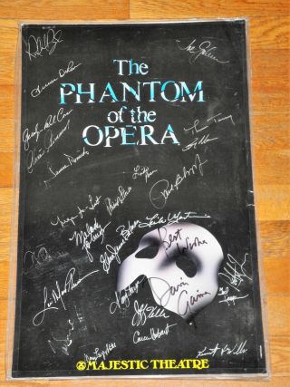 Phantom Of The Opera Musical Cast Signed Poster Majestic Theatre 1988 York