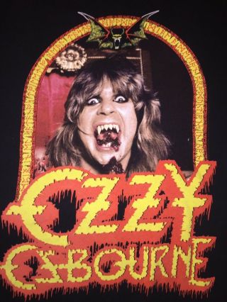 Ozzy Osbourne T - Shirt,  Xl,  Very Rare Biting Bat Head Vintage