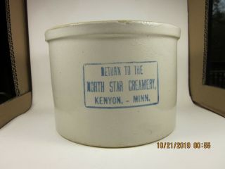 Vintage Red Wing Butter Crock W/advertising North Star Creamery Kenyon - Minn