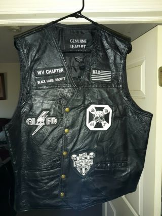 Black Label Society Black Leather Vest Zakk Wylde Look
