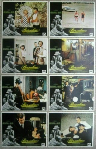 Borsalino Set Of 8 Us Lobby Card Movie Poster Alain Delon Film 1970 Vf,