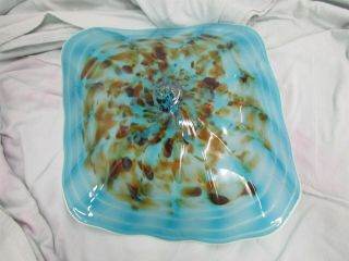 Signed Studio Crafted Art Glass Bowl 15 Inch 3