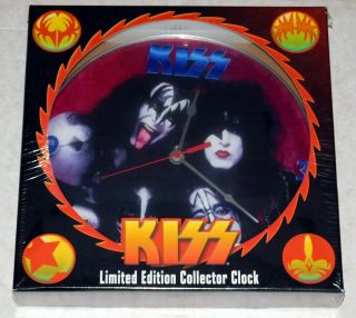 Kiss Band Group Gene Simmons Ace Peter Paul Close Up Limited Clock 2002