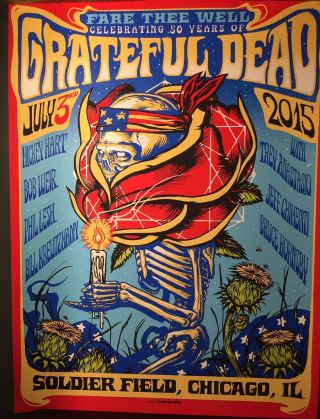 2015 Grateful Dead Poster Fare Thee Well Munk One Limited Edition July 3
