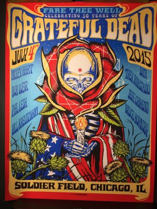 2015 Grateful Dead Poster Fare Thee Well Munk One Limited Edition July 4