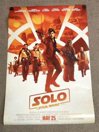 Solo A Star Wars Story Double Sided 27x40 Movie Poster Authentic