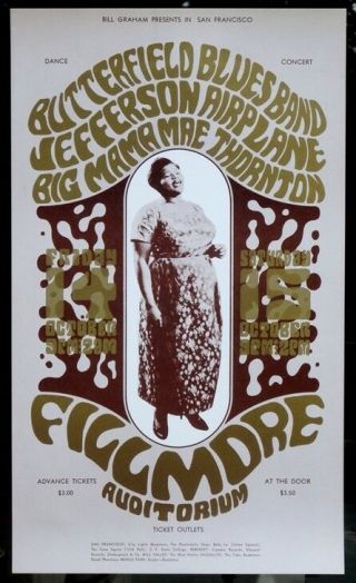 Bg 31 Jefferson Airplane Butterfield Blues Band 1966 Wes Wilson Fillmore Poster