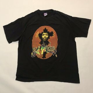 Vtg 90s Jimi Hendrix T Shirt Xl 1995 Psychedelic Rock Concert Tour Usa Blk Tee