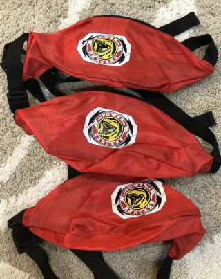 Sdcc 2019 Red Power Rangers Fanny Pack Comic Con Exclusive Hasbro Promo Set Of 3